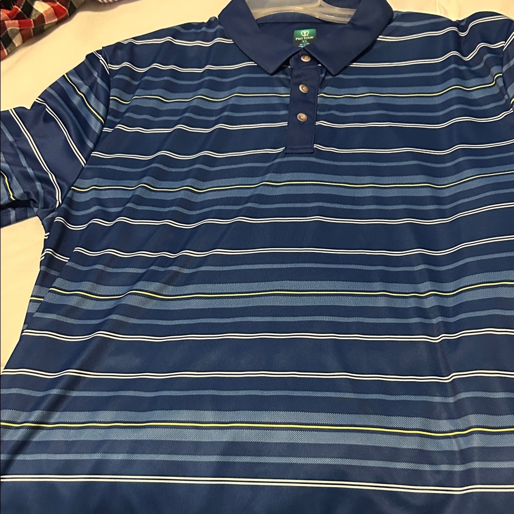 Classic Blue Striped Polo Shirt